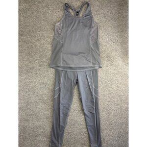 Victoria Secret Sport Workout Set Woomen's M Gray Tank Legging 2 Piece Pockets